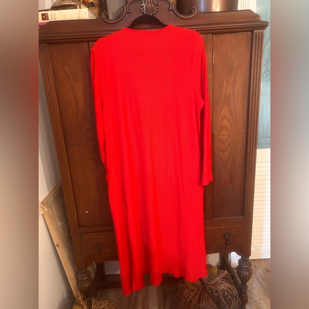 Jason Wu size large women’s Vibrant Red Long Cardigan - Picture 4 of 5